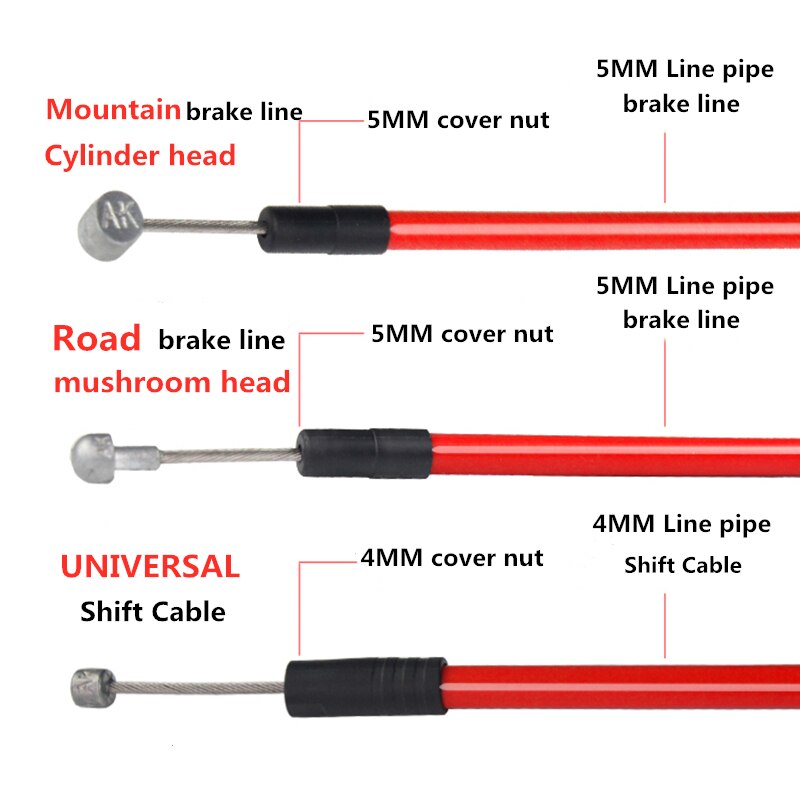 Cykelbromskablar växelkabel vajer för cykel 4mm/5mm mtb landsvägscykelväxlare växelbromskabel ledningsrör 2/2.5m