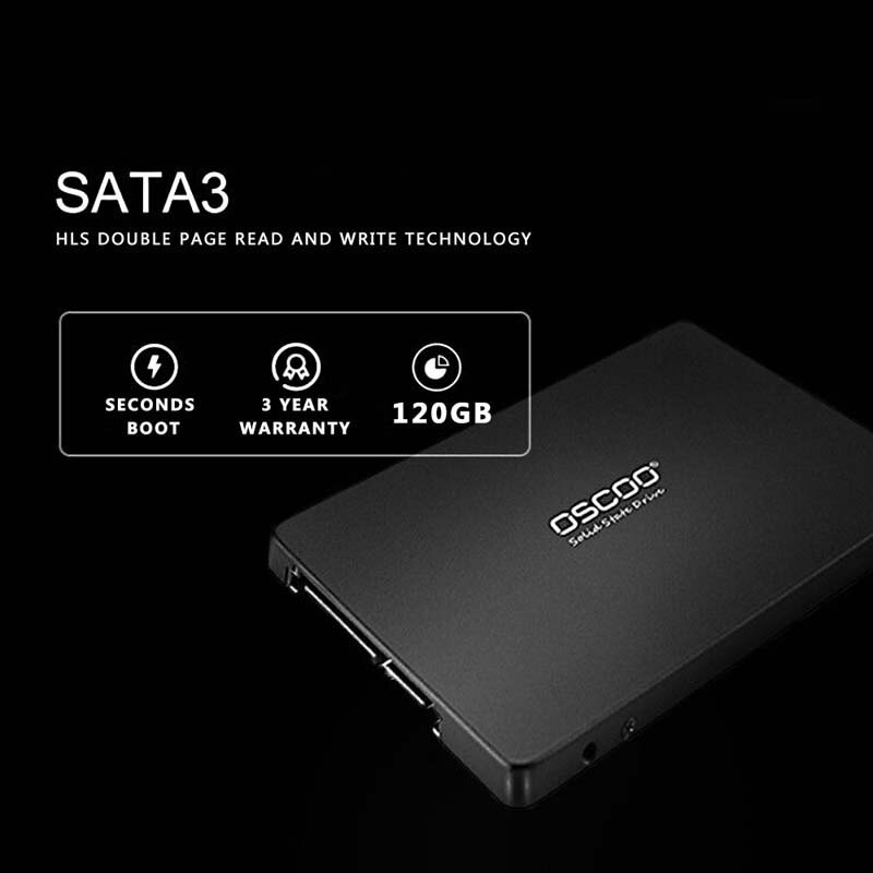 Oscoo 2.5Inch SSD 120GB SATAIII Black Metal Case SSD 240GB 480GB SSD Hard Drive Disk Disc Solid State Disks Internal SSD