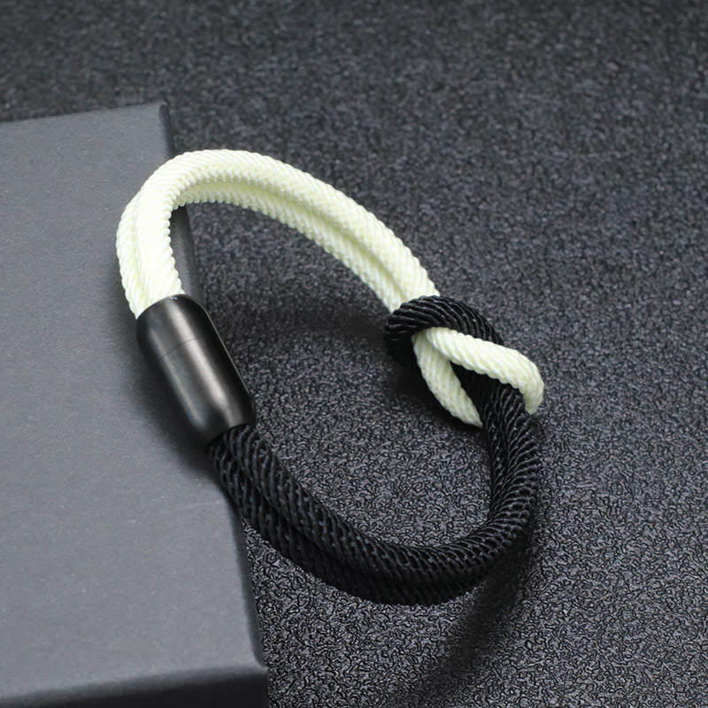 Niet Colorblock Koord Ketting Armband Mannen Roestvrij Staal Magentische Gesp Geel Blauw Braclet Ukraine Symbool Erkek Bileklik: Licht Geel Goud Kleur