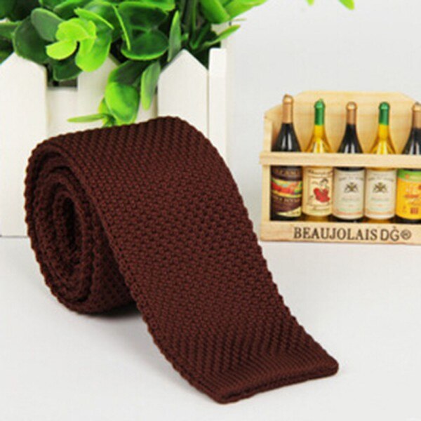Men\'s Solid Tie Knit Knitted Tie Plain Necktie Narrow Slim Skinny Woven Tie