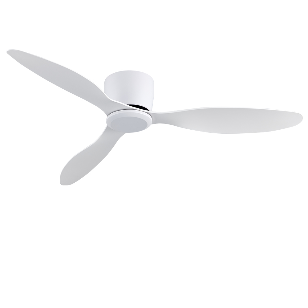 IRALAN 42 52 Inch Ceiling Fans No Light DC Motor Remote Control Cooling Fans Low Floor Ceiling Fan Silent large home fan: 300W / WHITE