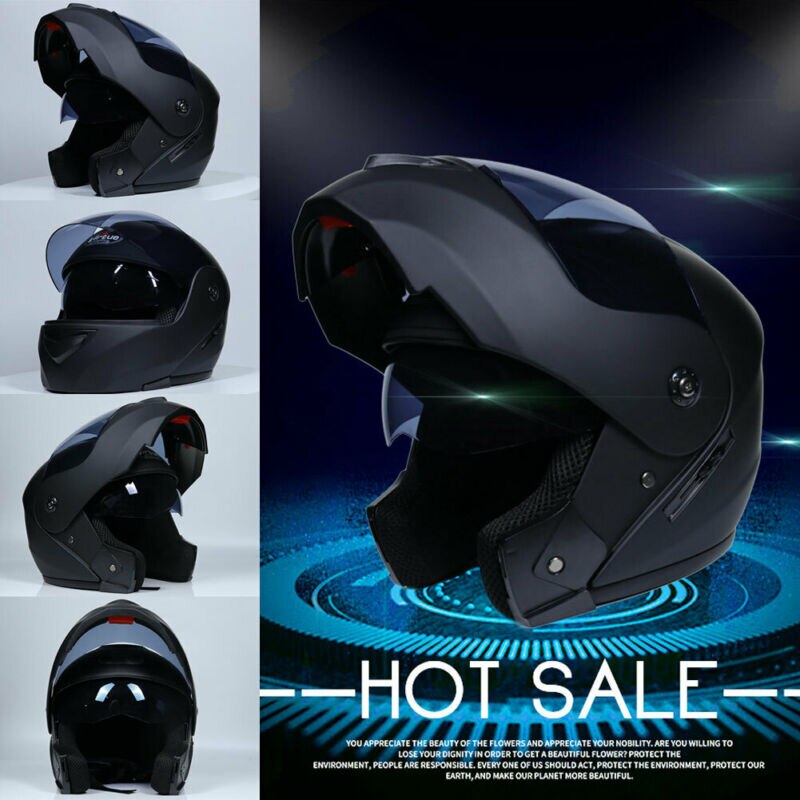 Solid Motorcycle Helmet Full Face Motorbike Mountain Road Bike Helmet Dual Visor