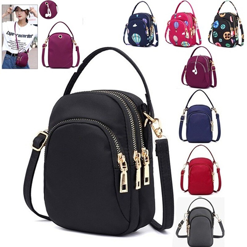 Wasserdichte Oxford-schultertasche für damen, mit kopfhöreröffnung, handytasche, lässiger geldbörse, handytasche, handtasche