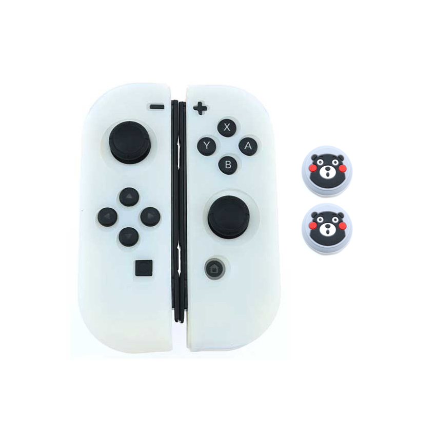 YuXi Per Nintend Interruttore NS Joy-Con Del Silicone di Protezione Della Pelle Della Copertura Della Cassa + Thumbstick Grip Joystick Tappi Per La Gioia con Controller: Q