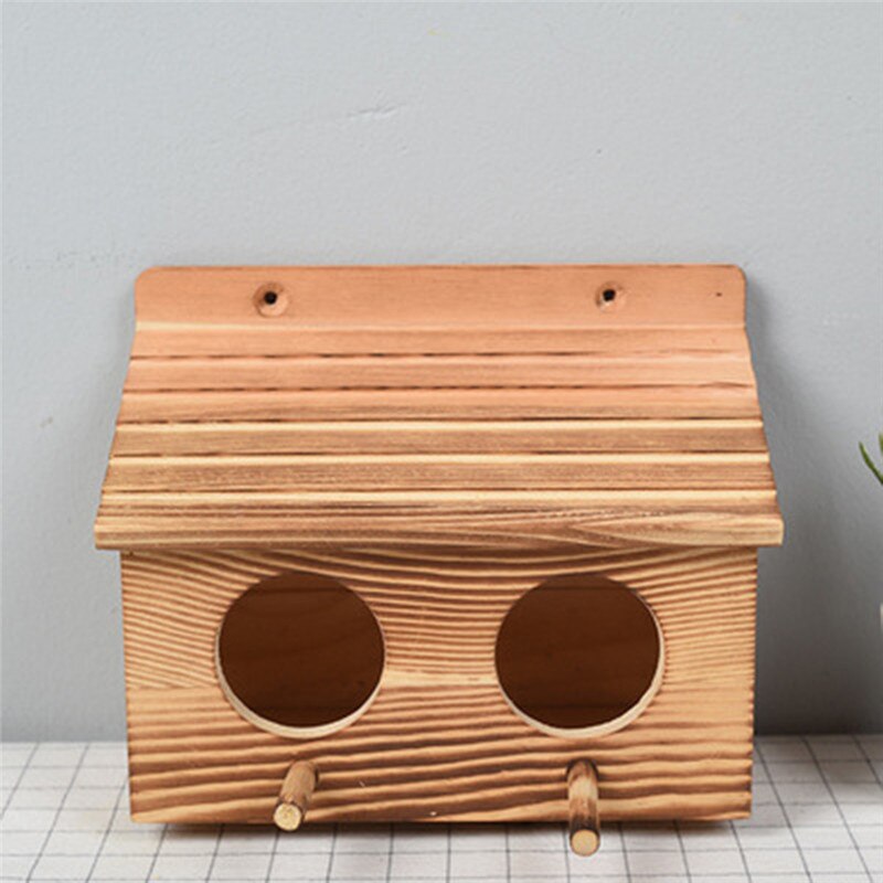 Houten Mini Vogelnest Handgemaakte Milieubescherming Vogelnest Kooi Outdoor Vogelhuisje Tuin Ambachten Ornamenten