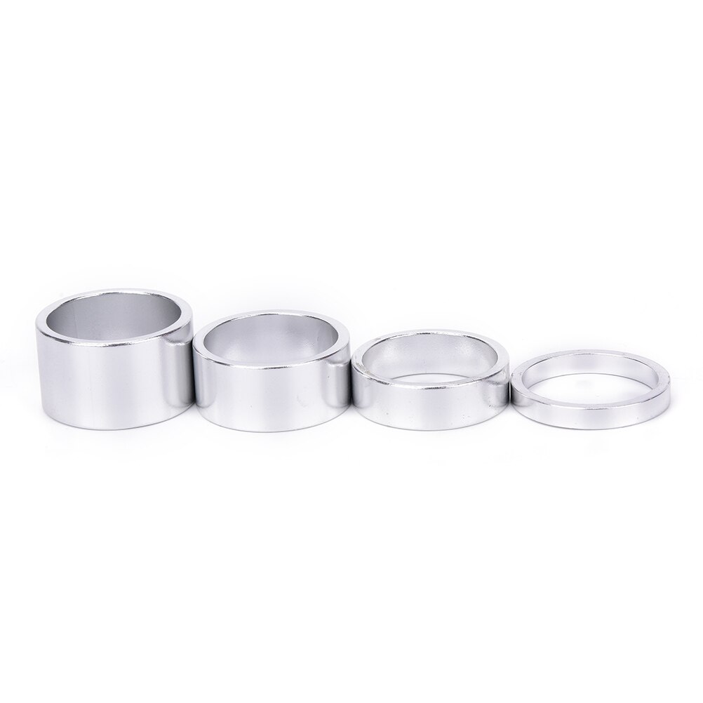 Alumiinihaarukka aluslevy metalliseos kuulokkeet varsi spacer maantiepyörä 4 kpl/setti 5/10/15/20mm 28.6mm korkki mtb pyöräilyyn: Hopea