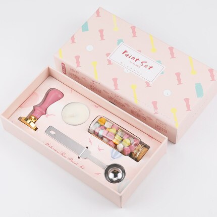 Macaron farve voksforsegling voks partikel sæt brand maling voks boks fødselsdag segl kuvertstempel bryllupsinvitation voks segl stempel: Koralrød
