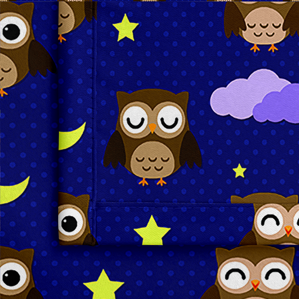 Lune ciel étoilé dessin animé hibou impression rideau salon chambre rideau décoration de la maison rideau enfants rideau