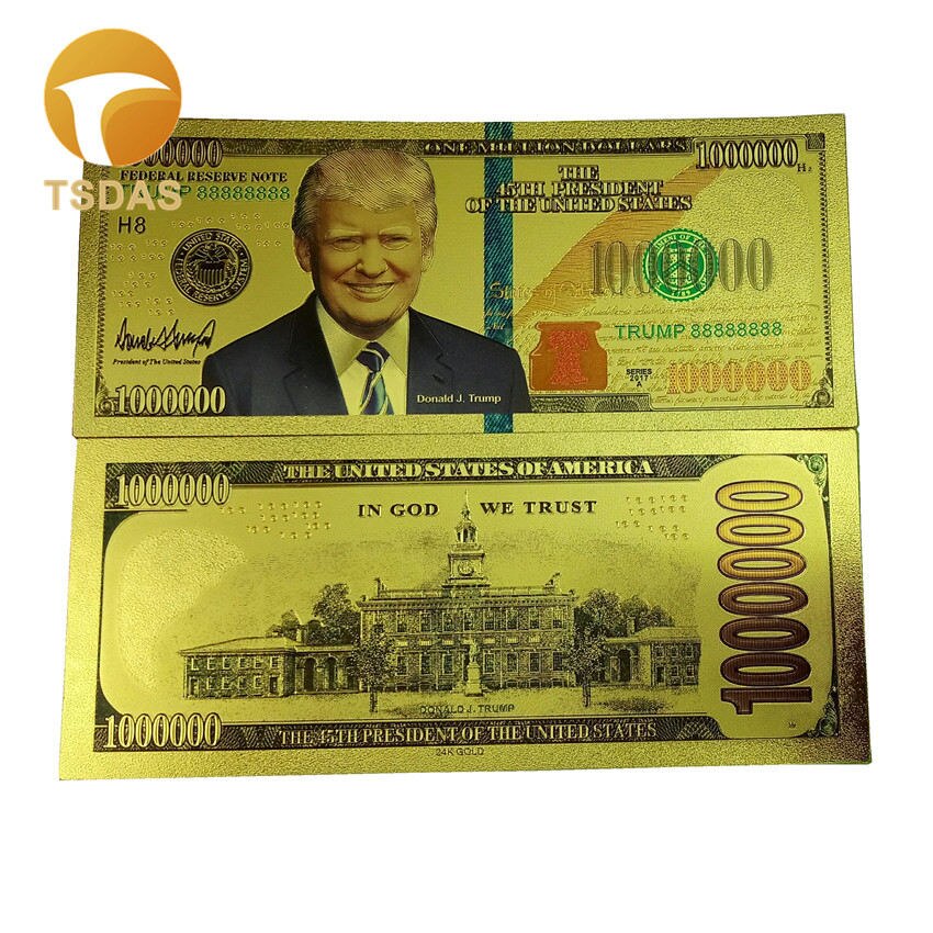 Alle typer amerikanske pengesedler dollar guld seddel  in 24k guldbelagt til indsamling: 8