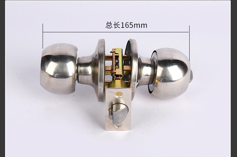 Stal nierdzewna okrągła kula klamka drzwi zestaw uchwyt uchwyt kłódka z kluczem robić 25mm-45mm okucia robić drzwi drzazga robić łazienki