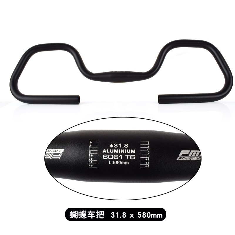FMFXTR-Manillar para bicicleta de montaña, Manillar de bicicleta de montaña de viaje de 31,8mm, manillar para reposo de bicicleta, aleación de aluminio, accesorios de manillar para bicicleta: 01 318black
