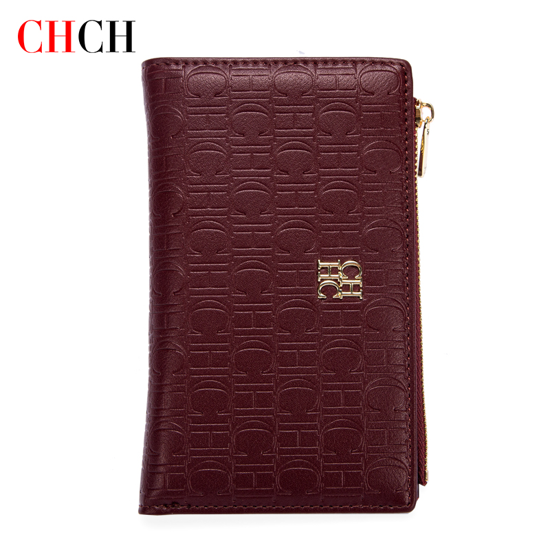 Vintage Style Women's Wallet Classic Letter Print Women's Portable Long Wallet Simple Exquisite Workmanship: Burgundy