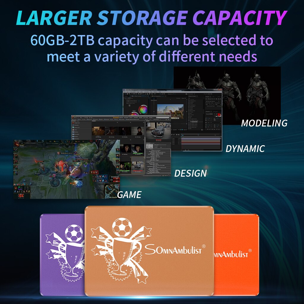 2TB solid state drive desktop notebook computer ssd solid state drive 120GB 240GB 480GB 960GB sata solid state interface