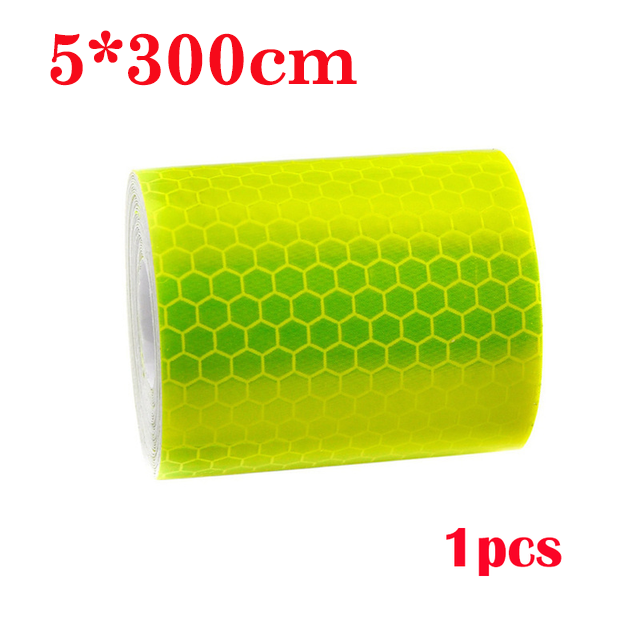 5*300 cm Auto Reflecterende Tape Sticker Veiligheid Mark Auto Styling Zelfklevende Waarschuwing Tape Motor Fiets Film decoratie Tool: YELLOW