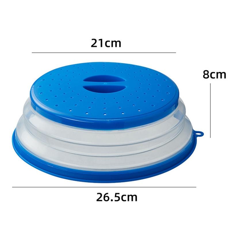 Vented Inklapbare Magnetron Deksel Ploetert Proof Voedsel Plaat Cover Grip Handvat Vapor Gaten Vaatwasmachinebestendig Bpa-vrij