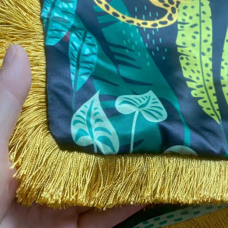 Lyxigt siden örngott tropiskt djur skog dekorativa kuddar med tofs 45cm leopard kuddfodral hem bäddsoffa dekoration