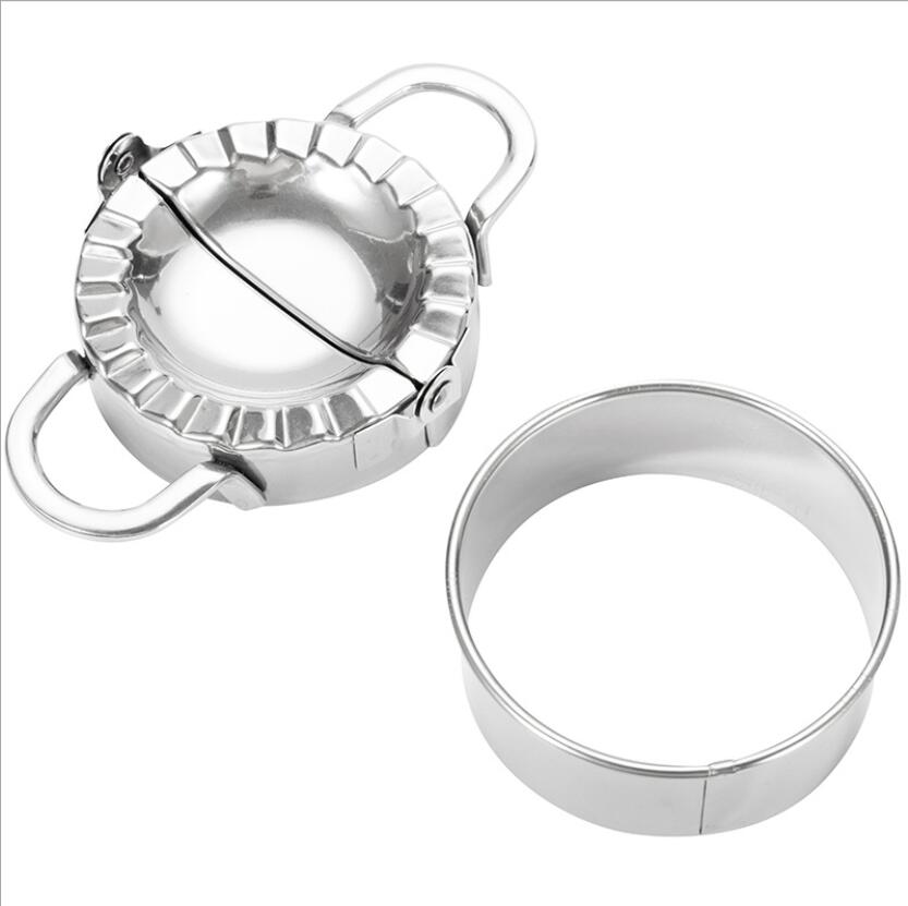 2pcs Set Dumpling Tool Set Stainless Steel Dumpling Press Cutter Dumpling Mold Maker Wraper Dough Pie Ravioli Dumpling Mould