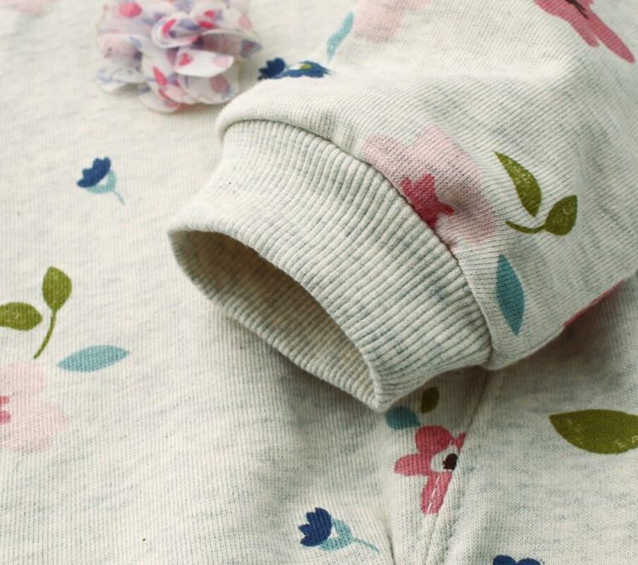 2 3 4 5 6 7 8 anni Ragazza Felpa O-Collo Dei Capretti Del Manicotto Lungo Felpe per le Ragazze di Fiore Del Cotone di Stampa bambino del bambino Dei Bambini Magliette E Camicette