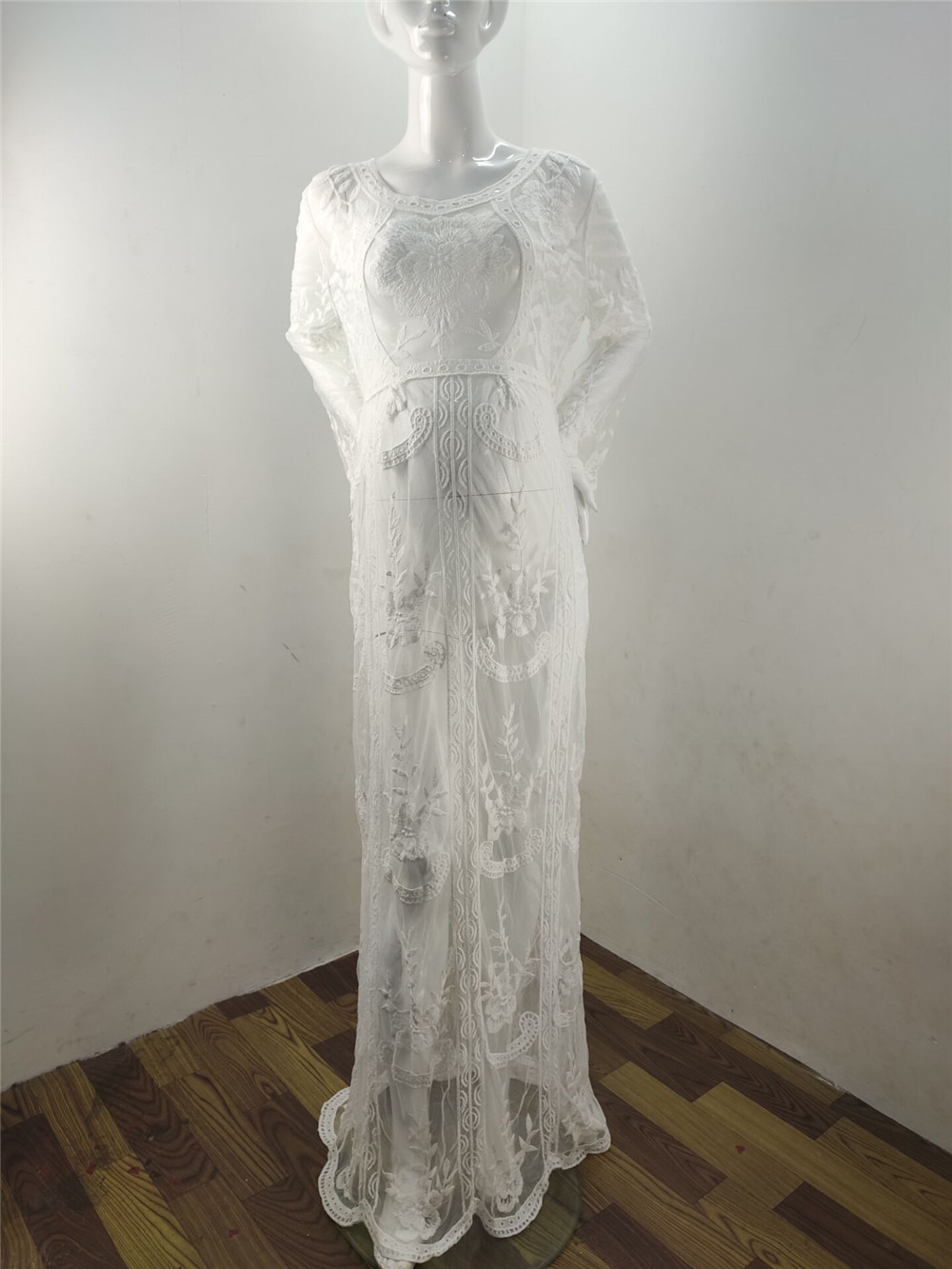Vestido largo de maternidad para embarazo, vestidos de embarazada de encaje para mujeres, vestido Maxi de maternidad para sesiones fotográficas Prop