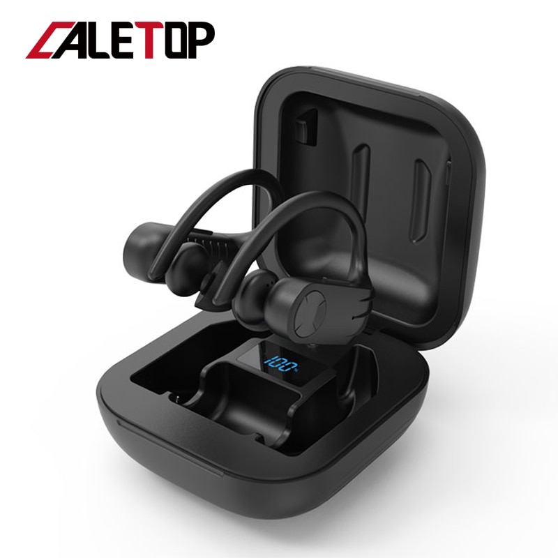 Caletop Tws CVC8.0 Ruisonderdrukking Sport Draadloze Hoofdtelefoon IPX5 Waterdicht Bluetooth Oortelefoon Met Oorhaak Running Headsets