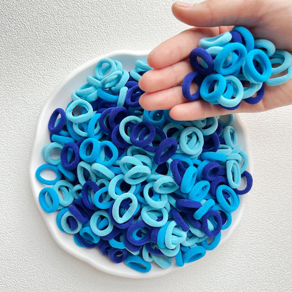 50/100/200 sztuk kolorowe podstawowe nylonowe gumki robić włosów dla dziewczynek kucyk utrzymać Scrunchie gumka dla dzieci podstawowe akcesoria robić włosów: XS / SZARY