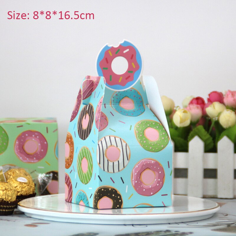 1pack Donuts Candy Bags Cookies Packaging Boxes for Kids Girl Donuts Happy Birthday Party Supply Wedding DIY Crafts Decorations: 6pcs E