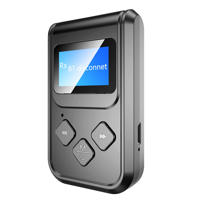 Bluetooth Adapter LED Screen Wireless Audio Bluetooth 5.0 Transmitter Receiver for PC TV Auto 3.5mm AUX Music: Default Title