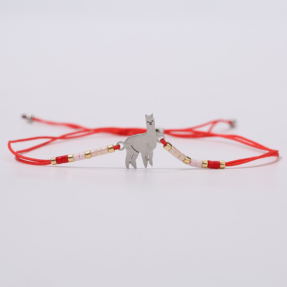 Rttooas Alpaca Charm Bracelets Miyuki Delica Seed Beaded Bracelet Pulseras Mujer Moda Handmade Woven Jewelry: TNB-0007D
