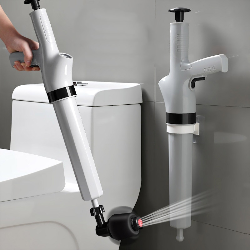 Air Power Drain Blaster Gun - Handmatige Gootsteen Ontstopper - Hoge Druk Toilet Reiniger Pomp - Eco-Vriendelijk Badkamer Gereedschap