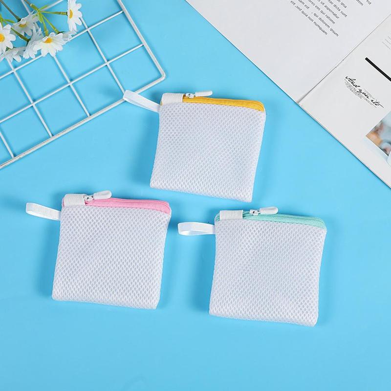 Mini bolsa de malla para lavado de ropa, accesorios de viaje, 12x12cm, 1 unidad