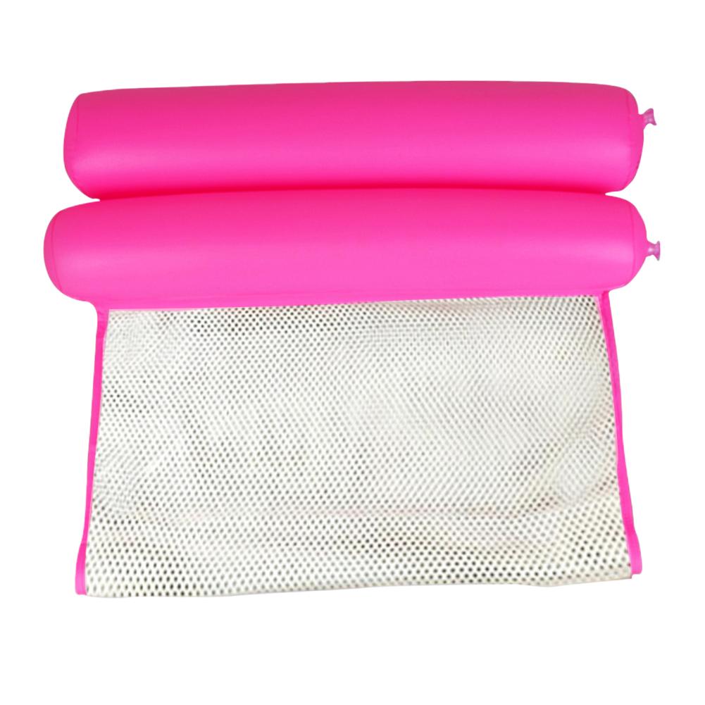 Summer Water Hammock Outdoor Foldable Single People Inflatable Air Mattress Swimming Pool Beach Lounger Floating Sleep Bed Chair: Pink