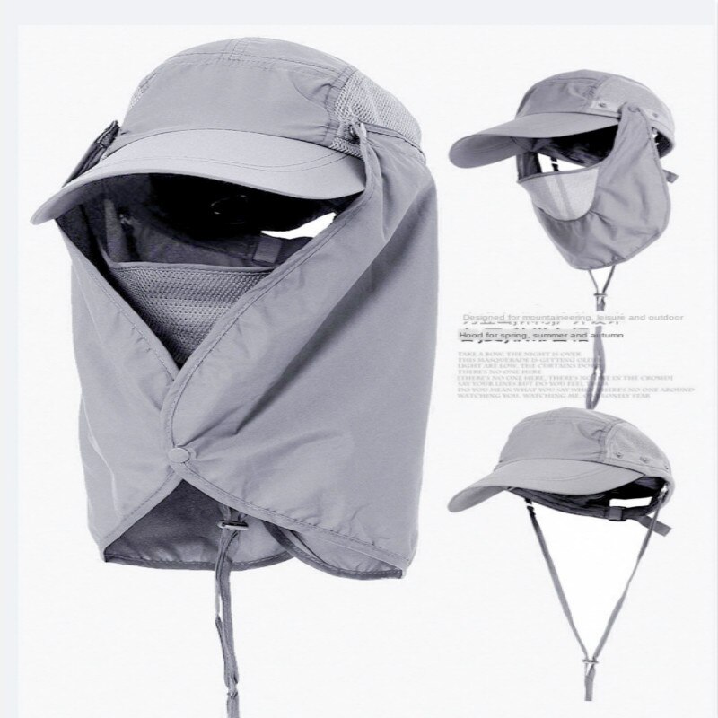 Vissershoed uv-beschermende zonnehoed opvouwbaar afneembaar zomer heren dames zonnepet voor wandelen strand ed kampeeruitrusting: Legergroen