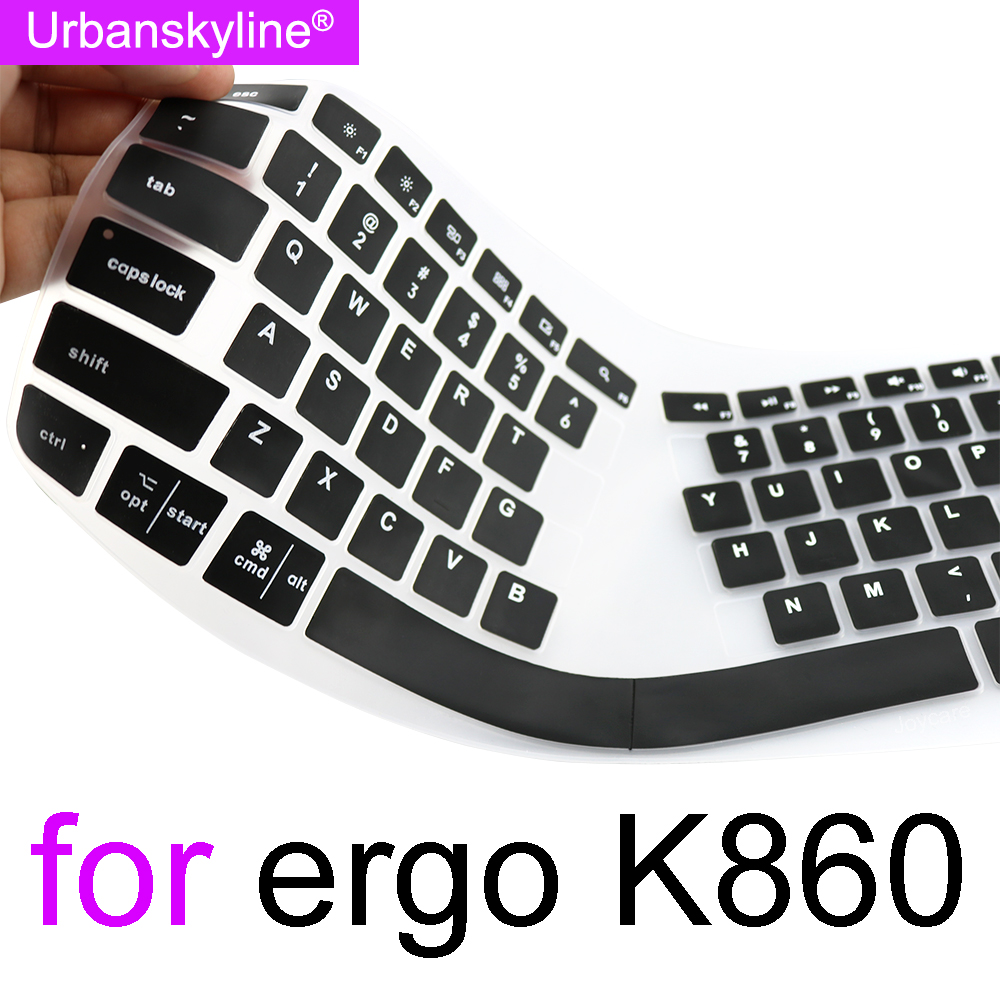 for Ergo K860 Keyboard Cover for Logitech ERGO K860 for logi Business Protector Skin Case Silicone Accessory TPU Black