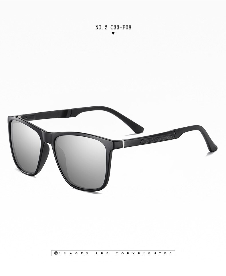 Polaroid zonnebril met aluminium montuur, sportzonnebril voor heren, gepolariseerd, retro  uv400 anti-reflectiebril voor bestuurders: St3341-no2