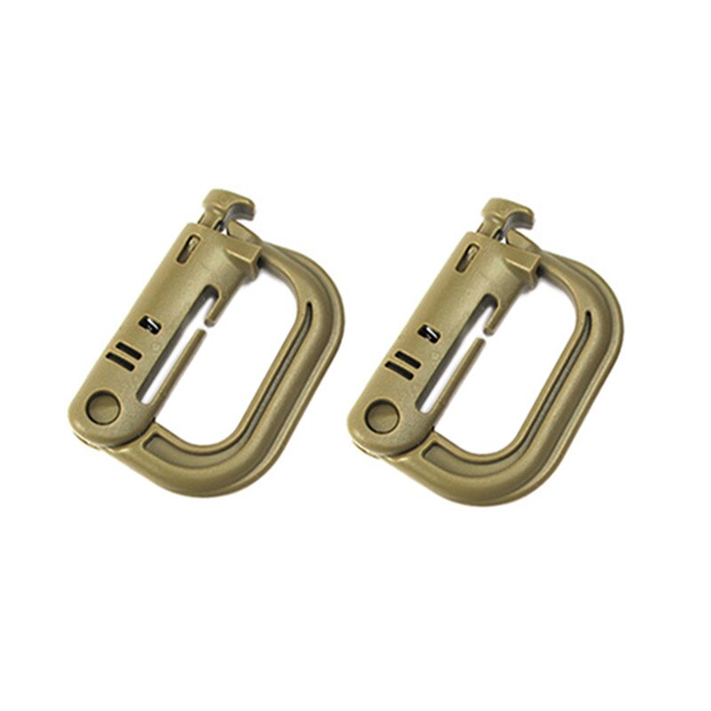 4pcs Climbing Carabiner D-shape Buckle Locking Ring Plastic Clip Snap Buckle Carabiner Keychain ITW Fastener Hiking Bag Buckle: 2pcs mud