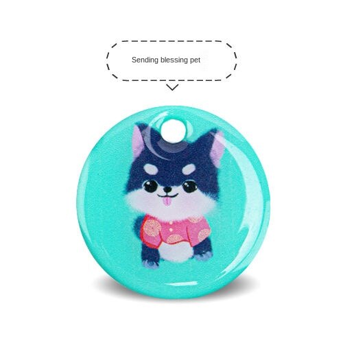 Carte d'identité pour animaux de compagnie, avec positionnement, anti-perte, accessoires personnalisés pour petits chiens, étiquette de nom pour animaux de compagnie, étiquette de chat: Send blessing