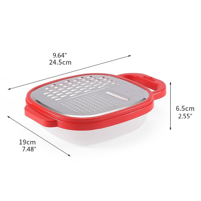 Kitchen Stainless Steel Grater Vegetable Carrot Slicer Shredder with Container Easy to Use Sharp Blade Efficiency Home