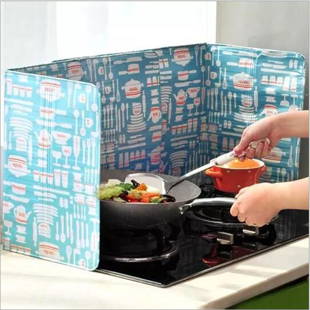 Kitchen Cooker Board Deflector Insulation Board Aluminum Heat Insulation Cooking Prevents Grease Splashing Easy To Clean