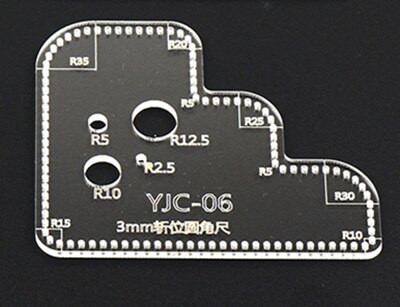 Leer Craft Acryl Snijden Cirkel Hoek Gat Stiksels Stencil Template: YJC-06(3mm)