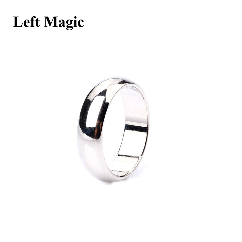Anillo PK curvado de plata para trucos de magia, anillo magnético fuerte, anillo PK (18/19/20/22mm disponible), accesorios mágicos, magia de escenario de primer plano