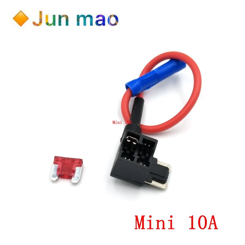 12V MINI SMALL MEDIUM Size Car Fuse Holder Add-a-circuit TAP Adapter with Micro Mini Standard ATM Blade Fuse: Mini 10A