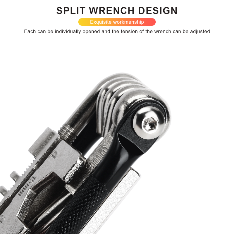 Kit de herramientas de reparación de bicicletas, cortador divisor de cadena 16 en 1, llave de radios hexagonales, herramienta múltiple para bicicleta de montaña y carretera, llave de destornillador multifunción