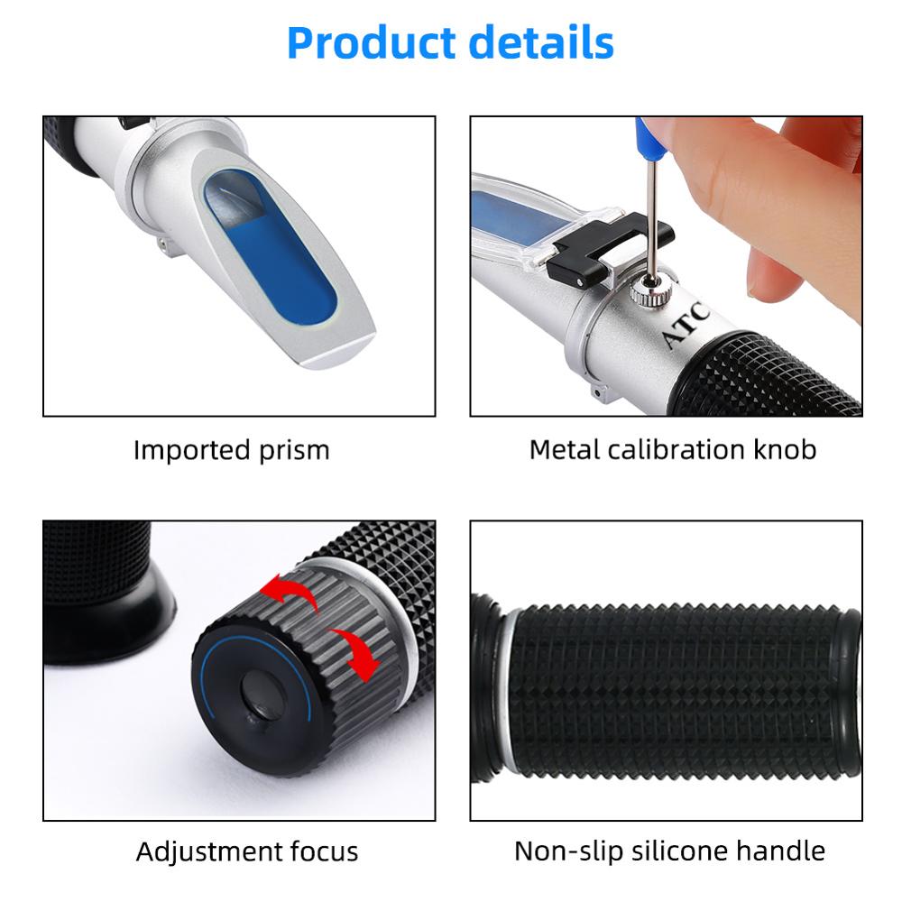 Brix Rifrattometro 0 ~ 32% RHB-32ATC Ottico Cibo Zucchero Bevande ATC Contenuto RZ113 metro Strumento di Prova Portatile