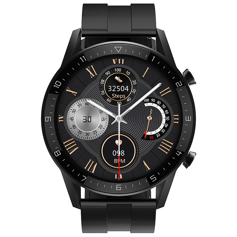 Timewolf Reloj Inteligente Clever Uhr Männer Android Wasserdichte Smartwatch Männer Android Bluetooth Anruf Clever Uhr für Männer: Schwarz Silikon