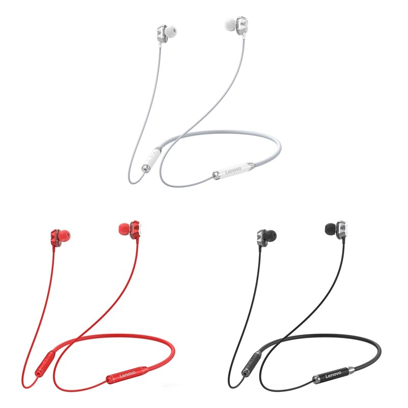 Lenovo-auriculares inalámbricos HE08 con Bluetooth 5,0, dispositivo de audio estéreo HIFI, para deportes y correr, resistente al agua, para iPhone, Xiaomi y Huawei