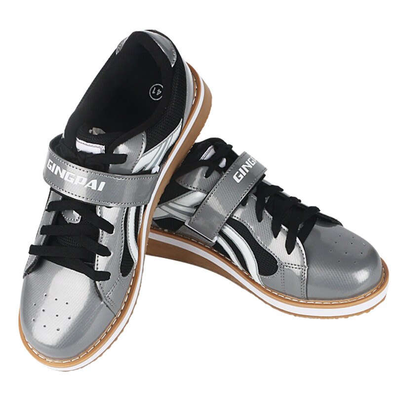 Weightlifting Shoes Squat Weight Lifting Shoe Hightop Gym Training Slip Resistant Bodybuilding Power Lifting Tops: Gray / 40