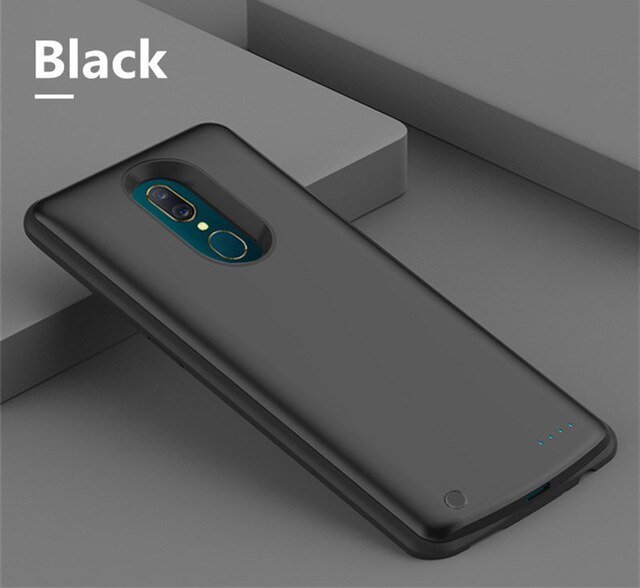 Kqjys 6500Mah Externe Power Bank Batterij Oplader Gevallen Voor Oppo A9 Batterij Case Draagbare Power Case Batterij Opladen Cover: Black