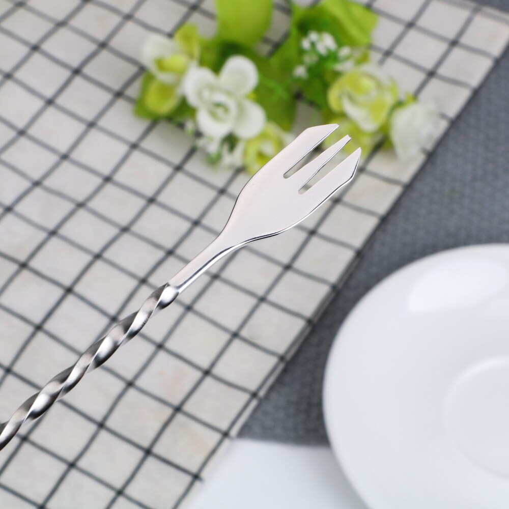 Swizzle Sticks Stirrer Bar Spoon Skull Bar Spoon 25cm Kitchen Tools Cocktail Pick Stainless Steel Bartender Mixing Fork