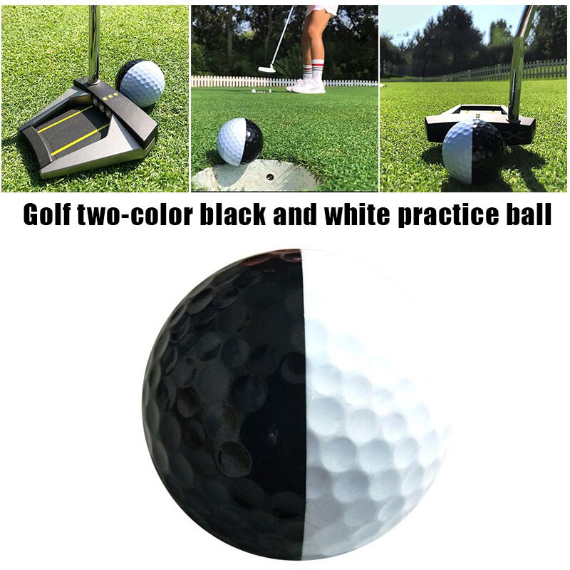 3pcs Golf Balls Set Long Distance Black And White 2 Layer Ball Golf Training Accessories For Putters