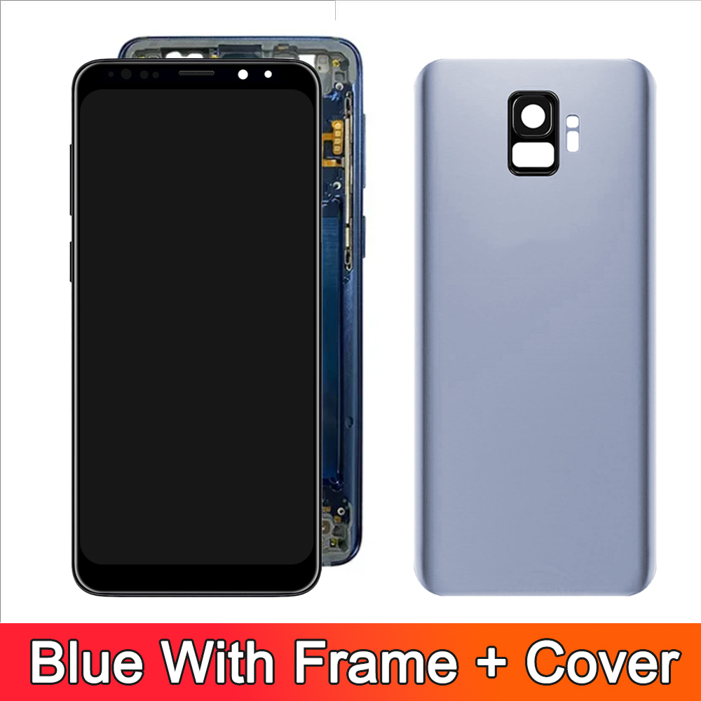 100% Tested Display For Samsung Galaxy S9 LCD With Digitizer Touch Screen Assembly SM-G960FD S9 G960 LCD with Frame Replacement: Yellow Green